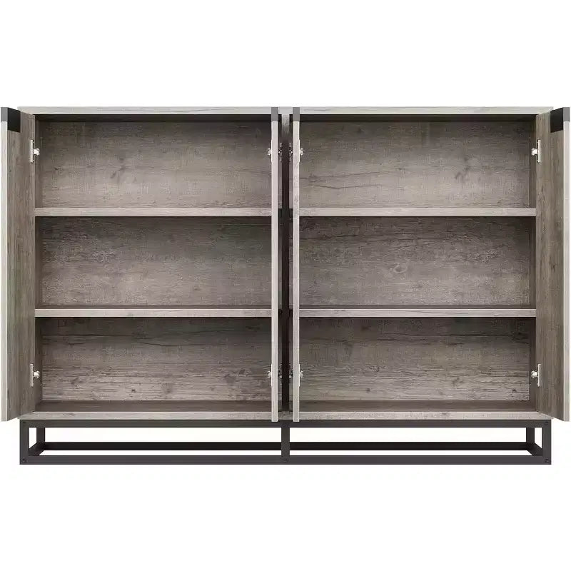 55Inch Sideboard Buffet Cabinet,Accent Cabinet with 4 Doors and Adjustable Shelves,Kitchen Sideboard Storage Cabinet,Dining Room,Entryway,Living Room