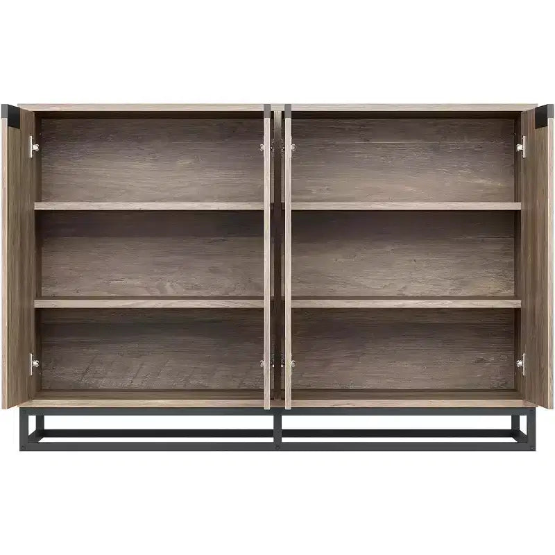 55Inch Sideboard Buffet Cabinet,Accent Cabinet with 4 Doors and Adjustable Shelves,Kitchen Sideboard Storage Cabinet,Dining Room,Entryway,Living Room