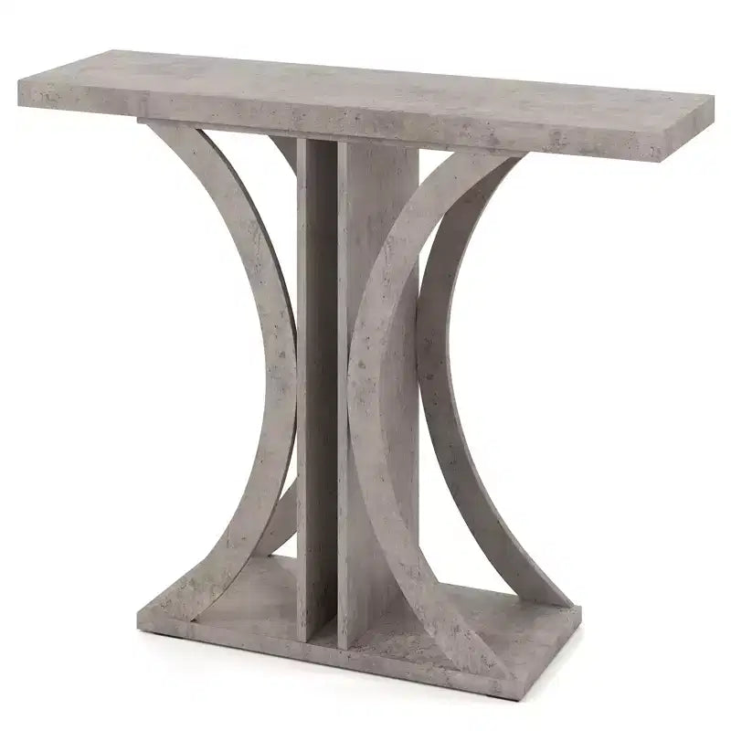 Costway Console Table 40'' Rectangular Entryway Table w/Geometric Frame for Living Room Gray