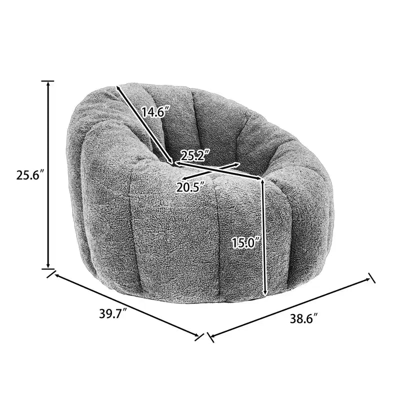 YOSIMFUR Bean Bag Chair, Bean Bag Sofa Chair with Armrests Stuffed High-Density Foam, Lazy Sofa Comfy Chairs BeanBag Chair for Adults in Living Room