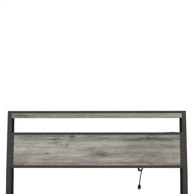 Bellemave Platform Bed Frame with LED Light, USB Charging Station & Headboard, Grey.