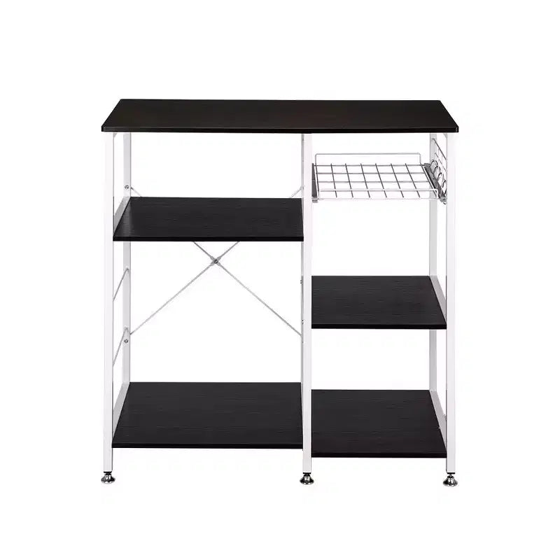 Karl Home Kitchen Baker's Rack 3-Tier Microwave Stand Dark Brown