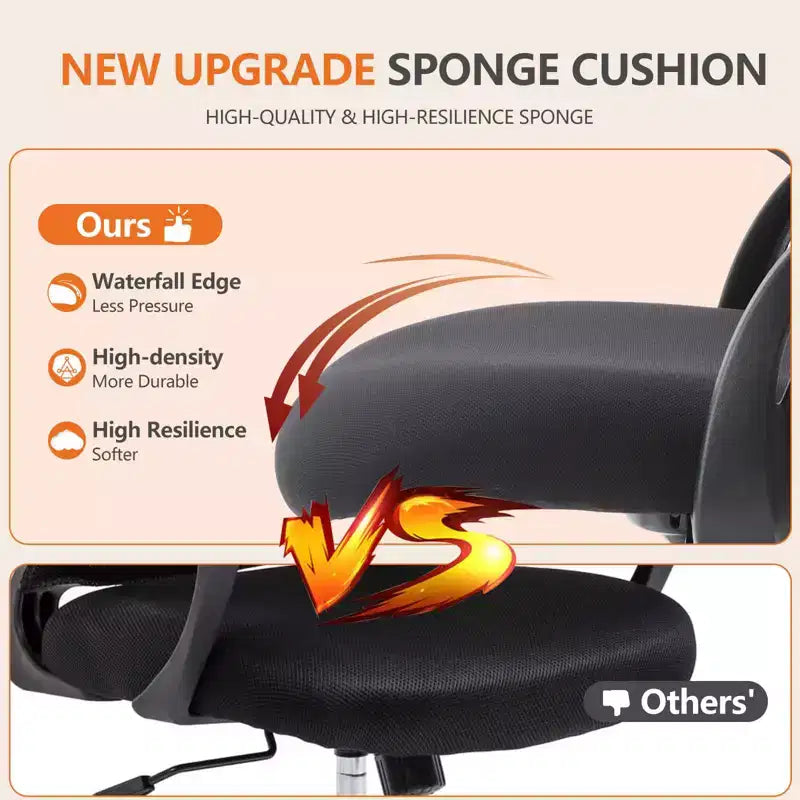 MAYEERTY Ergonomic Office Chair for Standing Desk with Adjustable Height, Computer Desk Chairs, Movable Armrest, Black