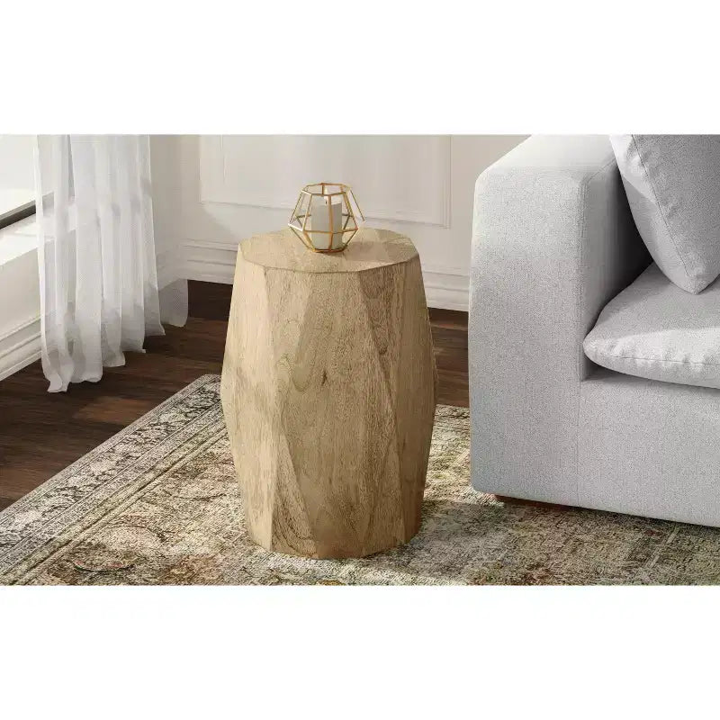 Saber 15 inch Wide Solid Mango Contemporary End Table, Assembled