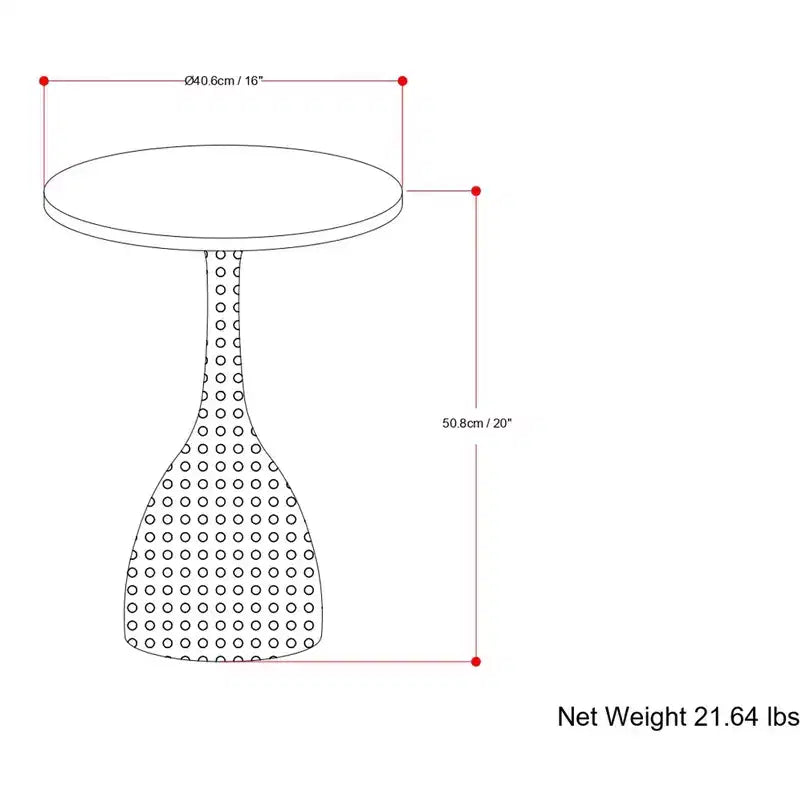 Theobald 16 inch Wide Round Contemporary Modern Side Table in Black