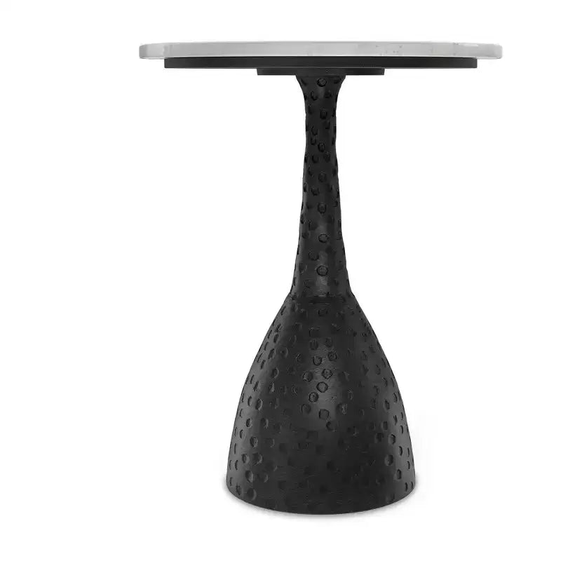 Theobald 16 inch Wide Round Contemporary Modern Side Table in Black
