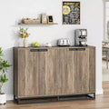 Coolmee 55 inch Sideboard Buffet Cabinet with Storage, Accent Cabinet with 4 Doors and Adjustable Shelves, Kitchen Sideboard Storage Cabinet