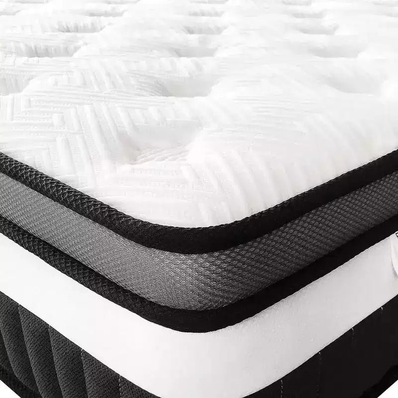 Materasso ibrido matrimoniale da 14 pollici in scatola, memory foam in gel, sonno rinfrescante, sensazione media, rivestimento traspirante, certificato CertiPUR-US