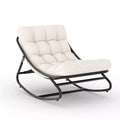 Chaise à bascule d'extérieur pour patio, moderne et confortable avec coussins épais pour balcon, porche ou terrasse, structure métallique robuste