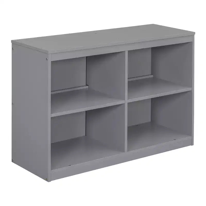 Letto a soppalco basso con scrivania estraibile, struttura letto salvaspazio in legno con 4 cassetti e 4 ripiani