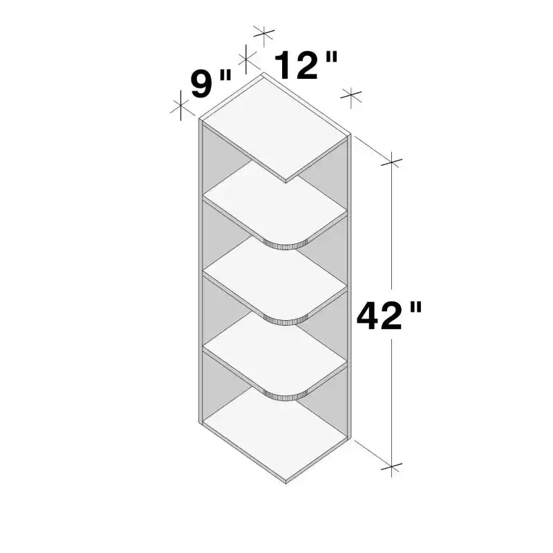 Base da Cucina Shaker 12 L x 42 A x 9 P, Telaio in Legno Massiccio, Vernice a Bassa Emissione di VOC a Base d'Acqua, RTA, Grigio Tortora