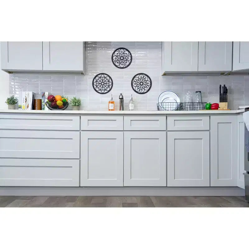 Base da Cucina Shaker 12 L x 42 A x 9 P, Telaio in Legno Massiccio, Vernice a Bassa Emissione di VOC a Base d'Acqua, RTA, Grigio Tortora