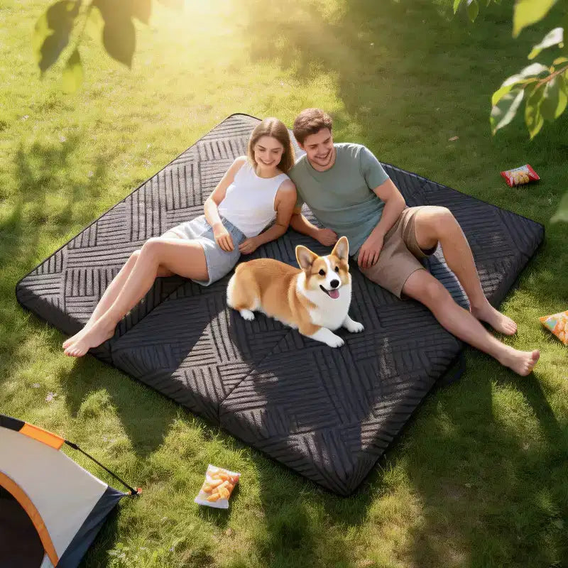 Materasso Pieghevole a Tre Ante in Memory Foam Grafite, Materasso Trifold Portatile Pieghevole, Divano Letto da Terra con Fodera Lavabile e Borsa per il Trasporto