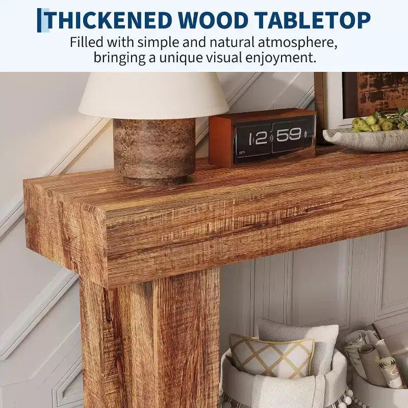Tavolo Console Rettangolare Lungo e Stretto da 63 Pollici, Tavolo da Ingresso in Legno Stile Rustico per Corridoio, Foyer e Soggiorno, Tavolo da Divano Dietro il Divano