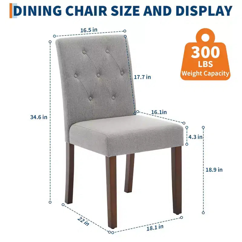 Sedie da Pranzo Imbottite Set da 2, Sedie Laterali da Cucina Moderne in Tessuto con Robuste Gambe in Legno, Design Parsons, Comodo Lino Morbido per Sala da Pranzo, Caffetteria