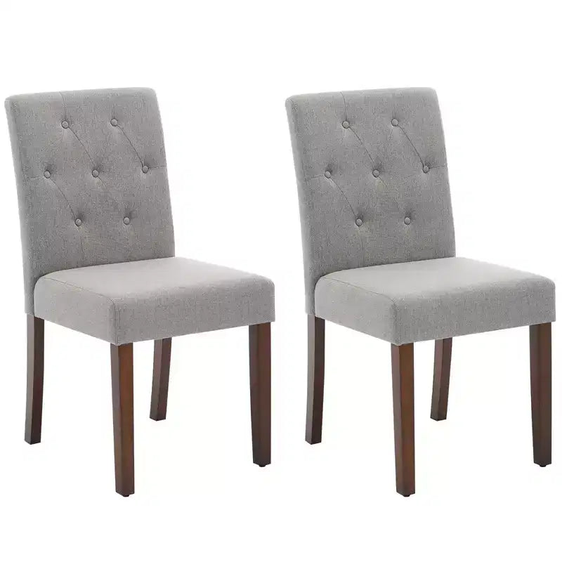 Sedie da Pranzo Imbottite Set da 2, Sedie Laterali da Cucina Moderne in Tessuto con Robuste Gambe in Legno, Design Parsons, Comodo Lino Morbido per Sala da Pranzo, Caffetteria