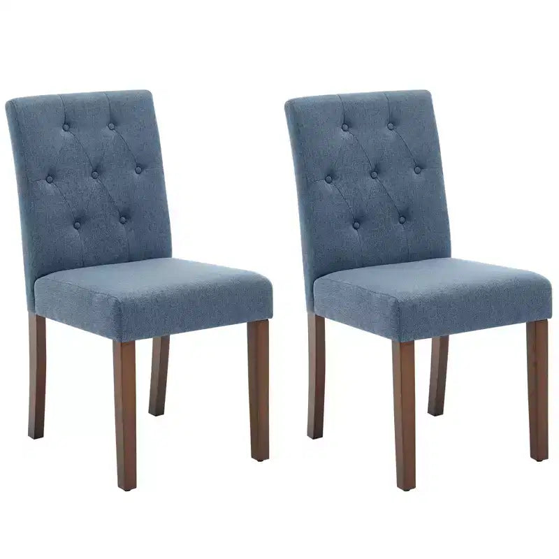 Sedie da Pranzo Imbottite Set da 2, Sedie Laterali da Cucina Moderne in Tessuto con Robuste Gambe in Legno, Design Parsons, Comodo Lino Morbido per Sala da Pranzo, Caffetteria