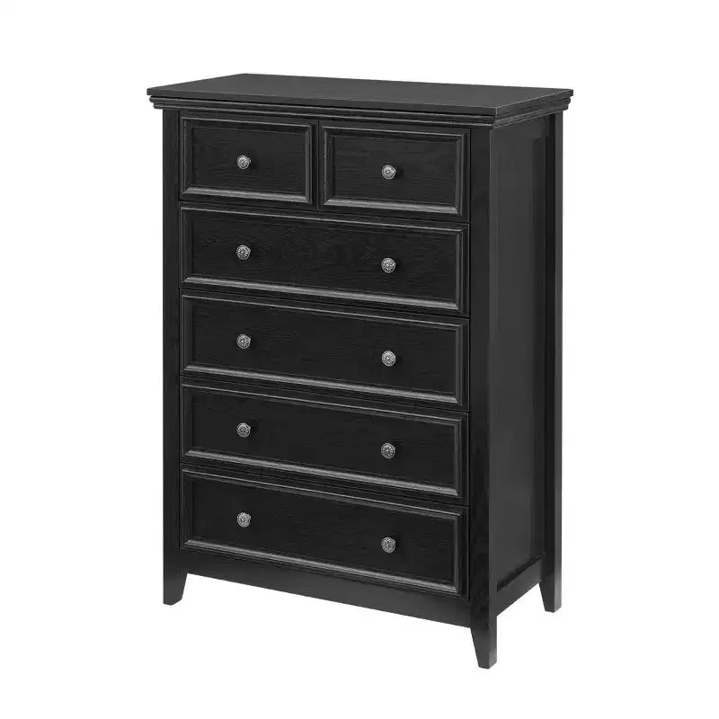 Modern 6-drawer dresser with smooth-gliding rails, anti-tipping device, for living room