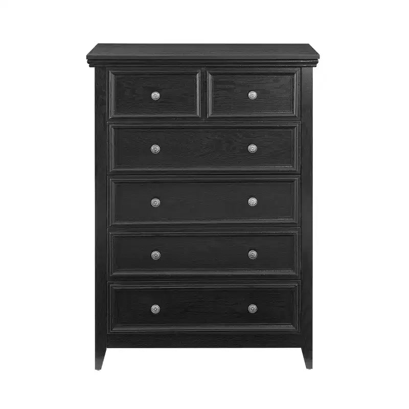 Modern 6-drawer dresser with smooth-gliding rails, anti-tipping device, for living room