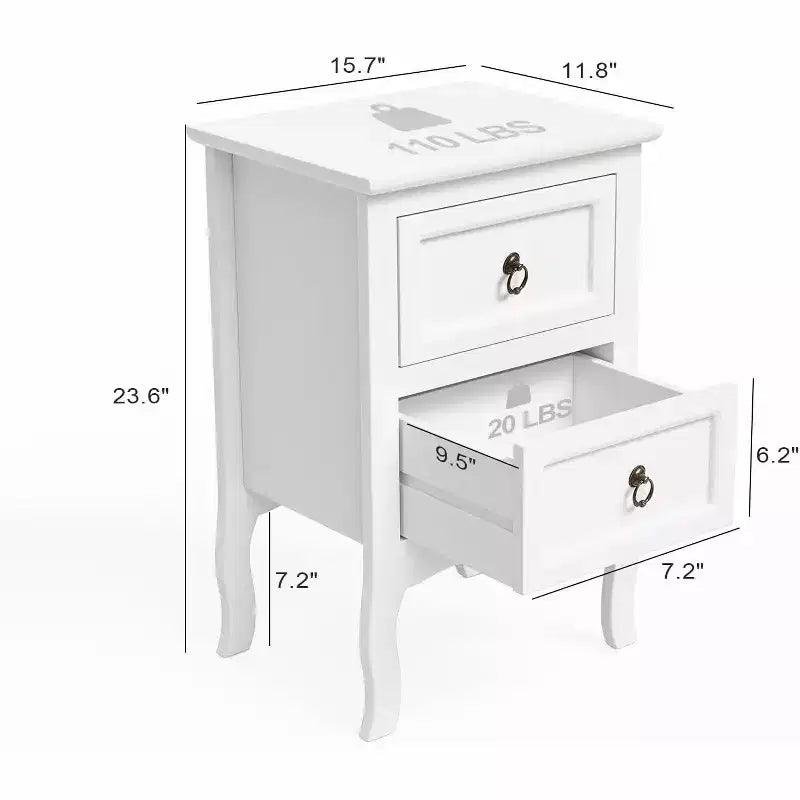 VINGLI Nightstands Set of 2, Tool-Free Setup Nightstand, Easy & Quick Install Small Bedside Tables, Girls Nightstand, Side Table