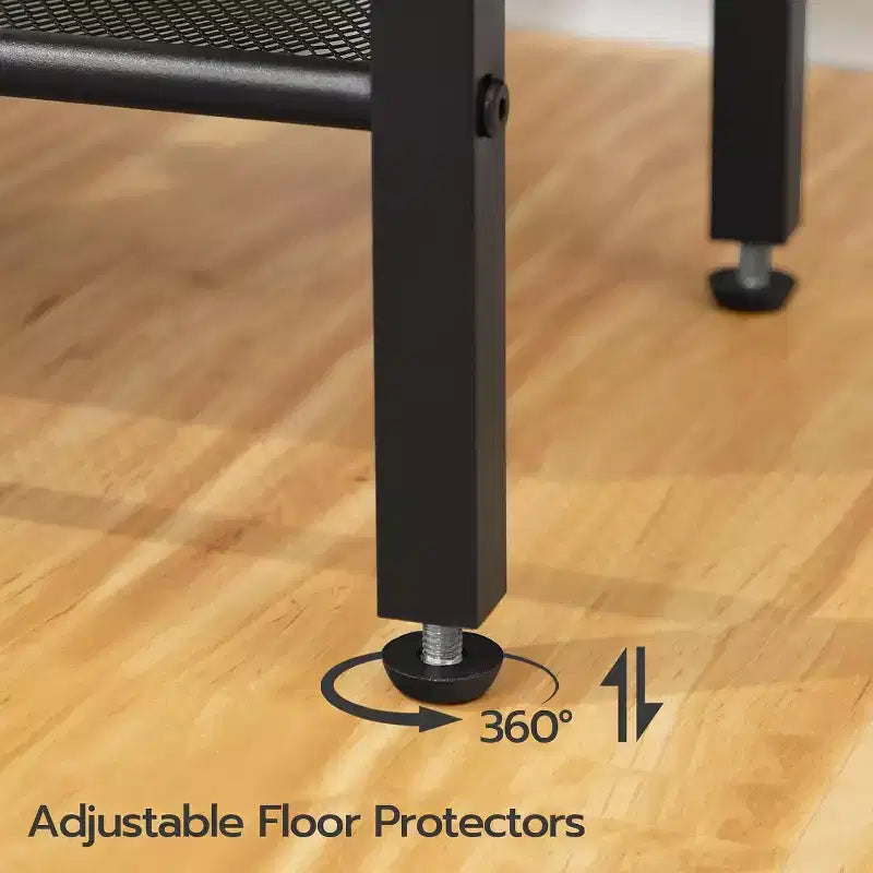 Tavolino con Stazione di Ricarica, Tavolino Laterale Piccolo a 3 Livelli con Ripiano Regolabile/USB/Type-C, Comodino Nero