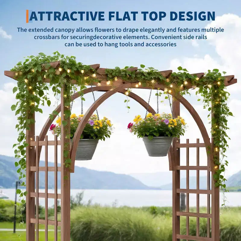 Traliccio Ad Arco Da Giardino In Legno Robusto 85 - Pergola Esterna Per Piante Rampicanti, Matrimoni/Patio/Prato/Cortile, Facile Montaggio