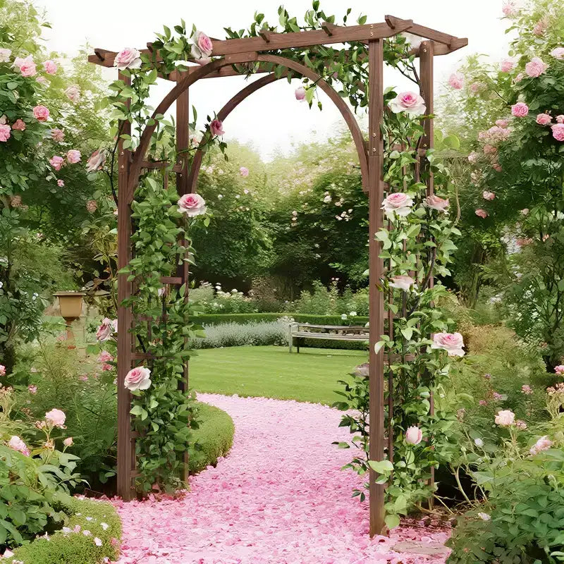 Traliccio Ad Arco Da Giardino In Legno Robusto 85 - Pergola Esterna Per Piante Rampicanti, Matrimoni/Patio/Prato/Cortile, Facile Montaggio