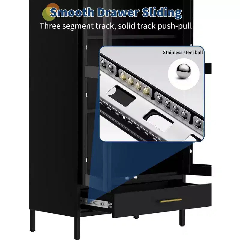 73" Vetrina alta e stretta ad arco, Armadio portaoggetti ad arco in metallo, Credenza moderna per soggiorno, cucina, ufficio