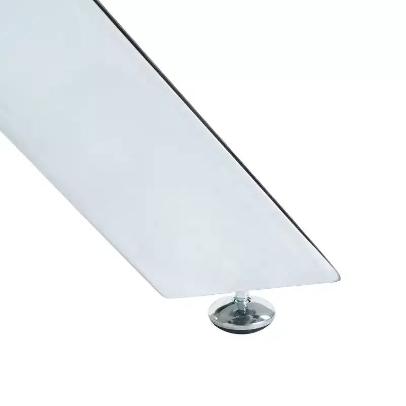 Dining Table with Cross Metal Leg and Tempered Glass Top, 90x90x75cm, Modern Space-Saving Design for Kitchen or Living Room