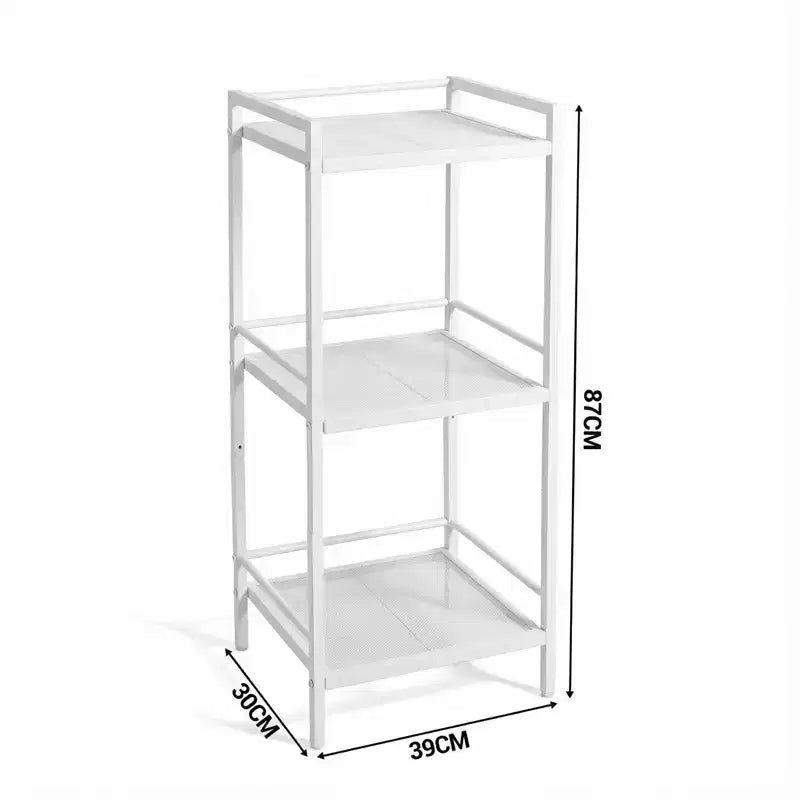 Scaffale portaoggetti in metallo a 3/4 ripiani, autoportante, salvaspazio, per cucina, bagno, camera da letto, soggiorno, ufficio