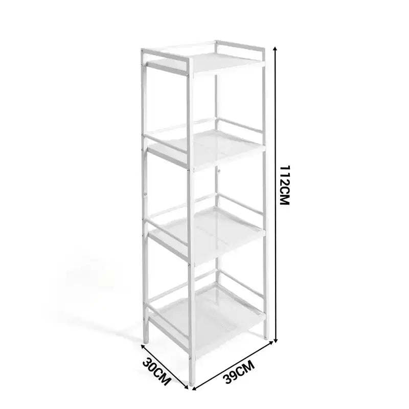 Scaffale portaoggetti in metallo a 3/4 ripiani, autoportante, salvaspazio, per cucina, bagno, camera da letto, soggiorno, ufficio