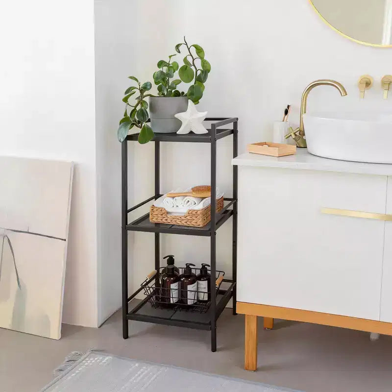 Scaffale portaoggetti in metallo a 3/4 ripiani, autoportante, salvaspazio, per cucina, bagno, camera da letto, soggiorno, ufficio