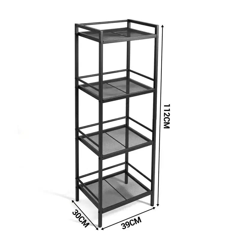 Scaffale portaoggetti in metallo a 3/4 ripiani, autoportante, salvaspazio, per cucina, bagno, camera da letto, soggiorno, ufficio