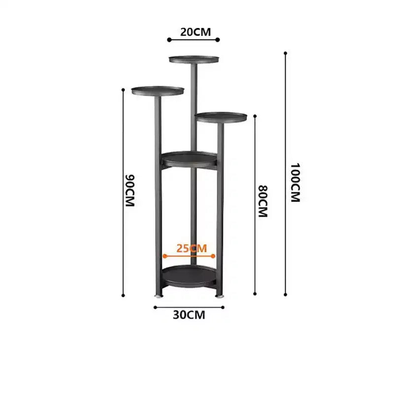 Tall Multilayer Metal Plant Shelf for Indoor Corner with Non-Slip Feet, Heavy-Duty Multi-Tier Stand for Living Room, Balcony, Patio