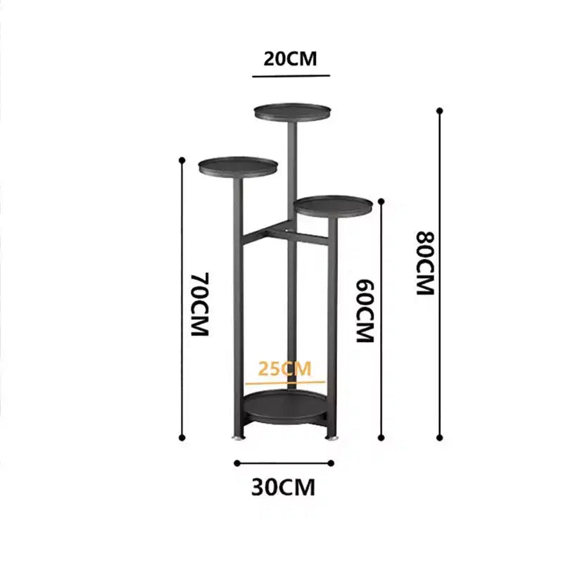 Tall Multilayer Metal Plant Shelf for Indoor Corner with Non-Slip Feet, Heavy-Duty Multi-Tier Stand for Living Room, Balcony, Patio