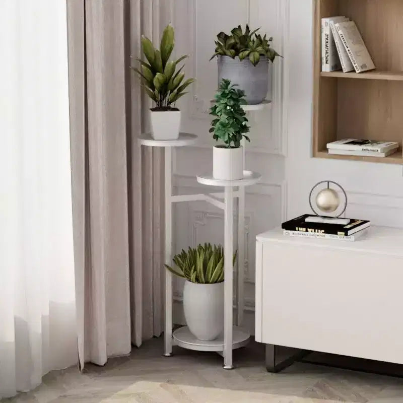 Tall Multilayer Metal Plant Shelf for Indoor Corner with Non-Slip Feet, Heavy-Duty Multi-Tier Stand for Living Room, Balcony, Patio