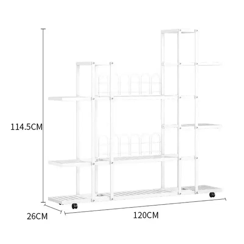 Plant Stand, Flower Plants Shelf Stand, Tall Plant Stand With Wheels, Multi-Tier Planter Pot Holder Flower Stand for Living Room Balcony Garden