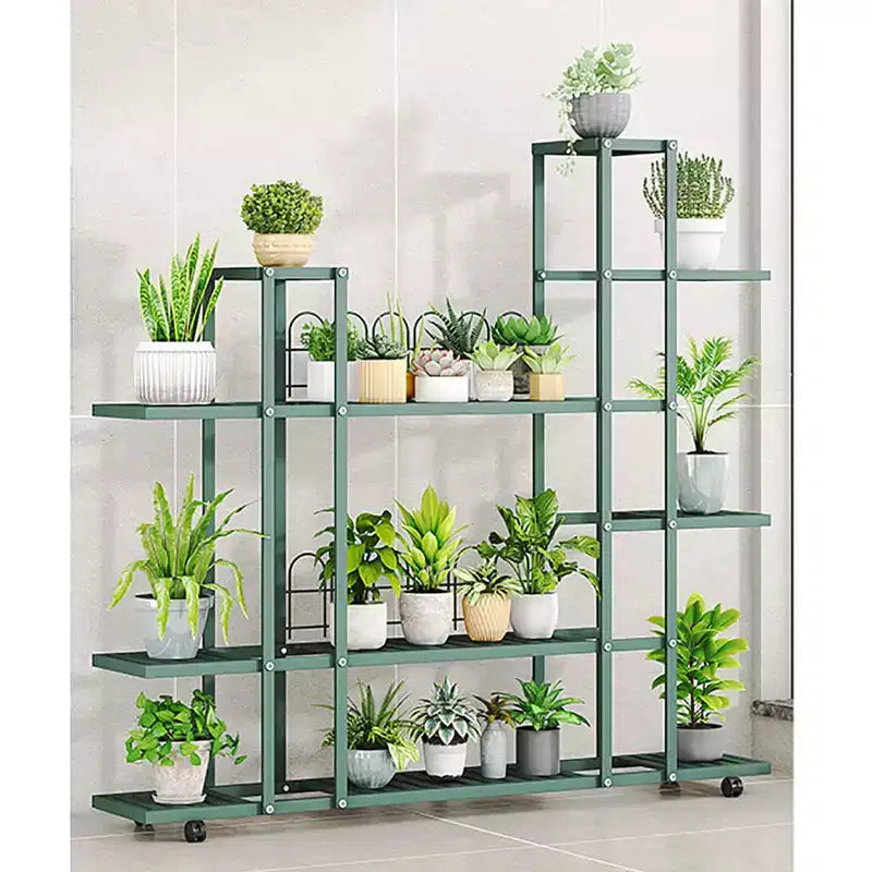 Plant Stand, Flower Plants Shelf Stand, Tall Plant Stand With Wheels, Multi-Tier Planter Pot Holder Flower Stand for Living Room Balcony Garden