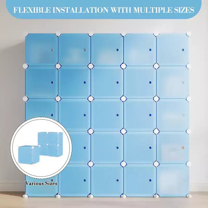 Modular Shoe Rack, Space-saving, 12 Stackable Cubes with Doors, 4-tier Stackable Portable Shoe Organizer, for Bedroom, Living Room
