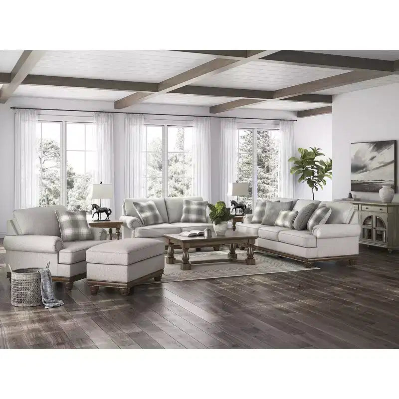 Signature Design by Ashley Meadowview Ottoman, Textured Polyester Upholstery, Sandstone