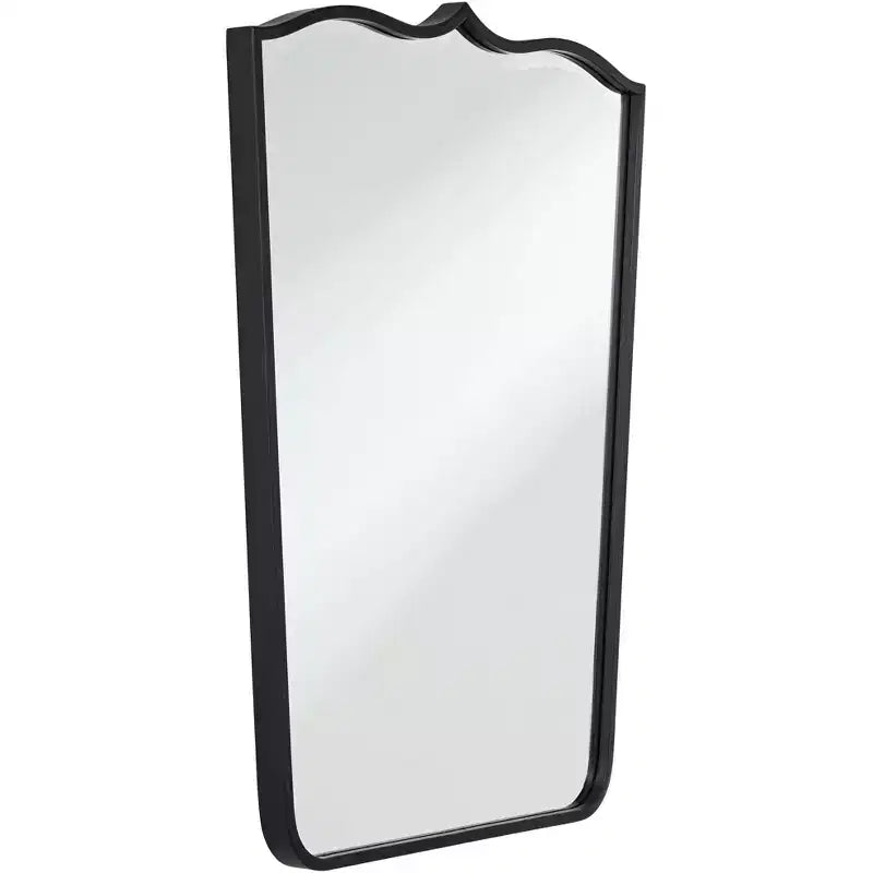 Uttermost Gaylia Satin Black 27 x 36 3/4 Curve Top Mirrors Set of 2