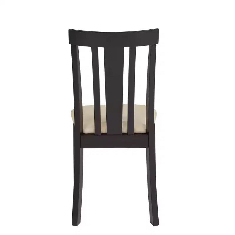 Kensington Black Wood Beige Microfiber Slat Back Dining Chairs (Set of 2) - Black/Beige - iNSPIREQ