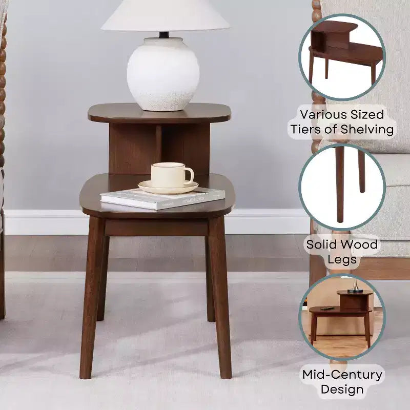 HomeStock Rectangle Wood Table Top End Table 1 -piece