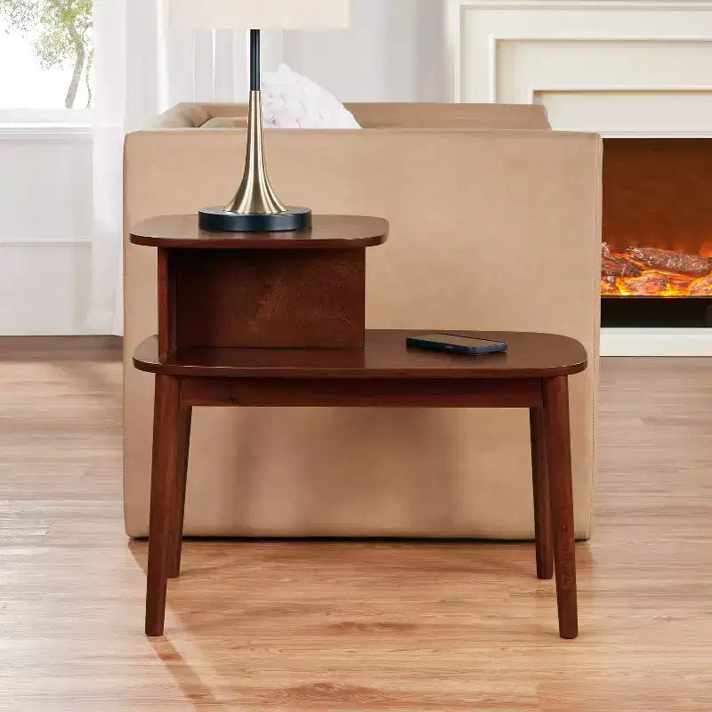 HomeStock Rectangle Wood Table Top End Table 1 -piece