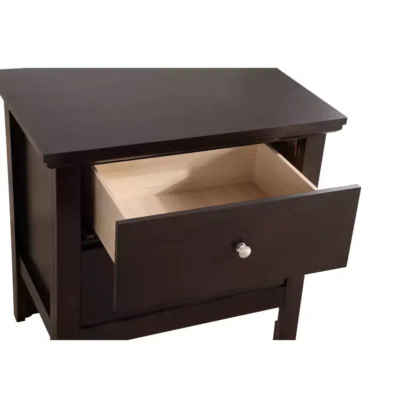 HomeStock Rectangle Cherry Wood Nighstand For Living Room and Bedroom