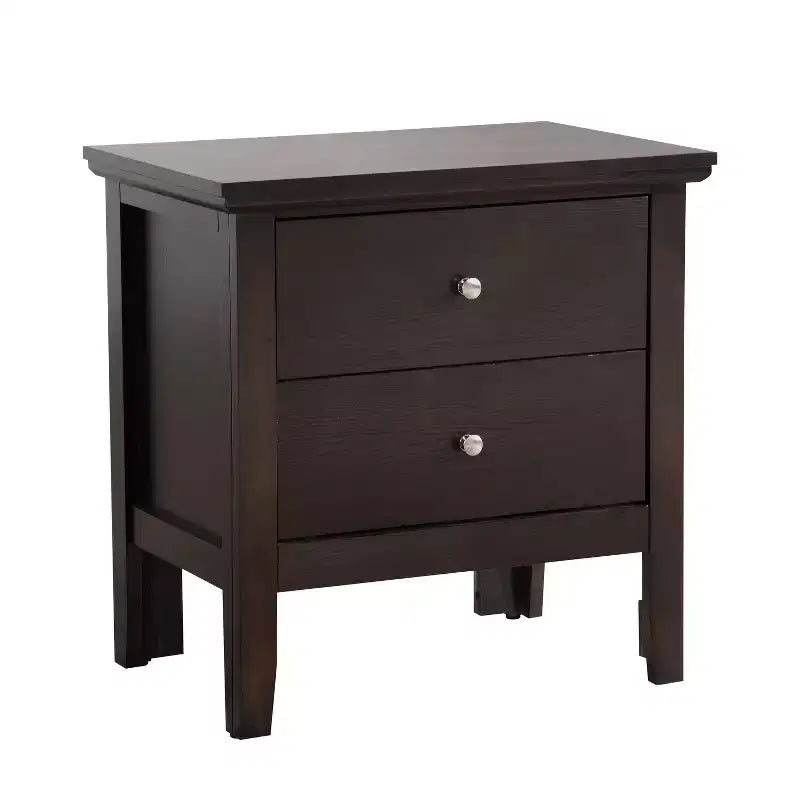 HomeStock Rectangle Cherry Wood Nighstand For Living Room and Bedroom