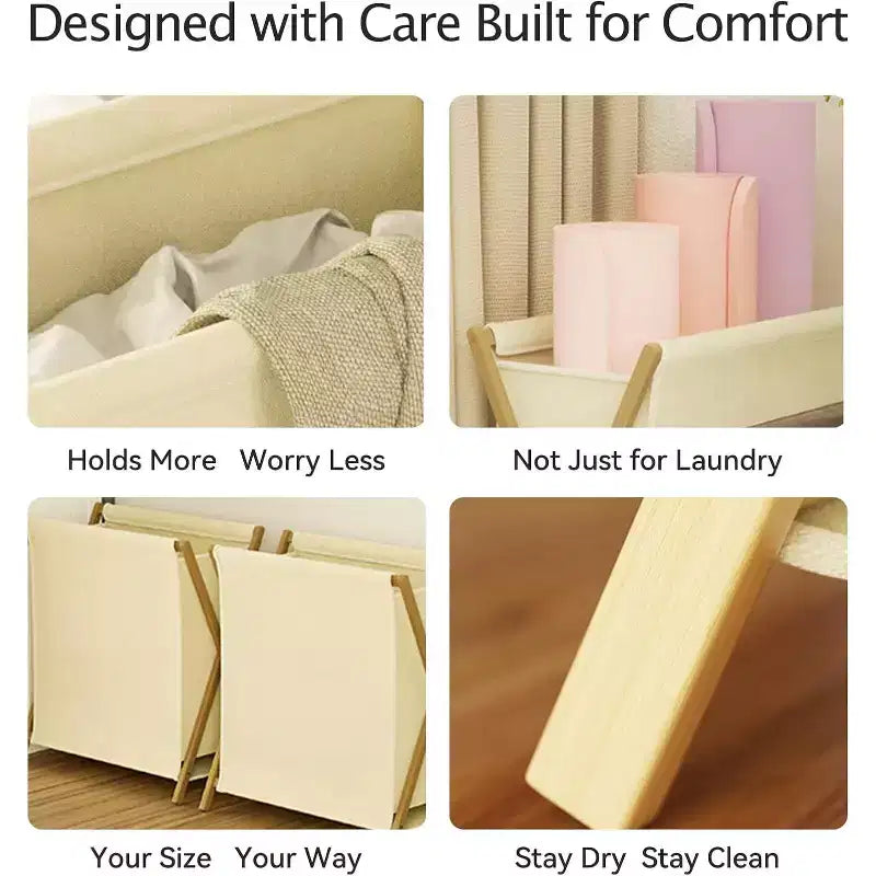 Home Collection Eco-Friendly Foldable Laundry Hamper Stand