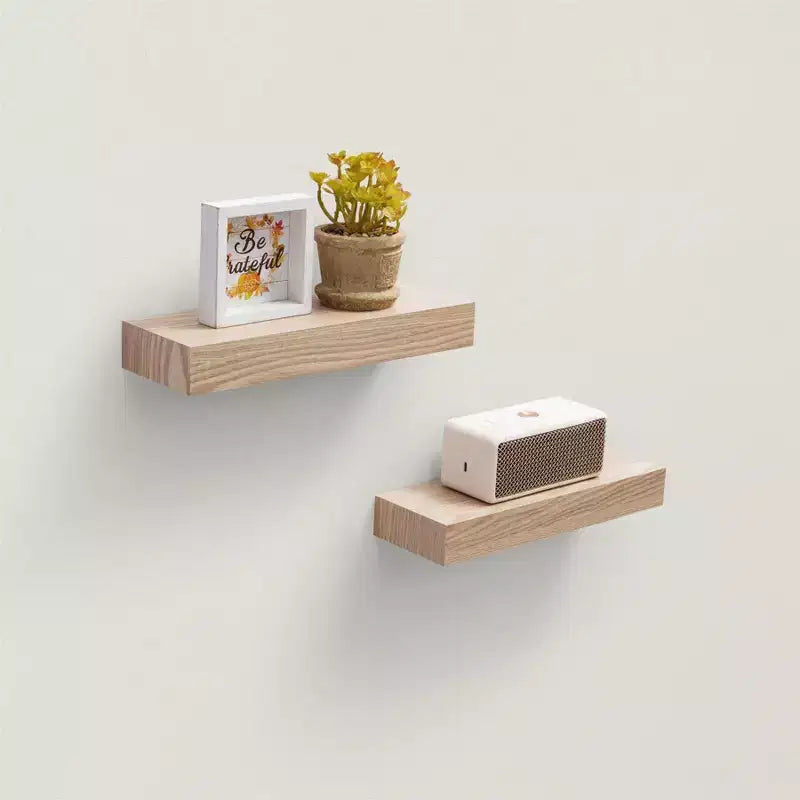 NAYSAYE Floating Shelves Wall Mounted Wood Storage with Invisible Brackets for Bathroom Bedroom Living Room Kitchen, Multicolor