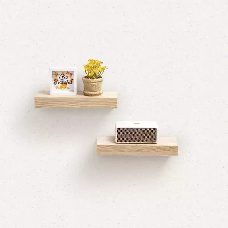 NAYSAYE Floating Shelves Wall Mounted Wood Storage with Invisible Brackets for Bathroom Bedroom Living Room Kitchen, Multicolor