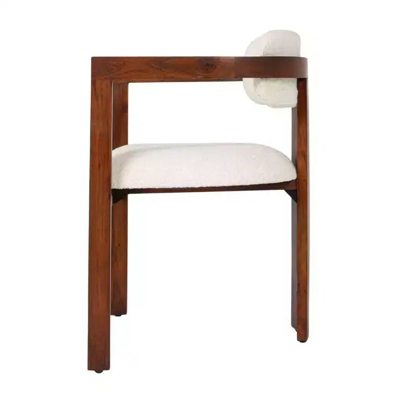 Storied Home Acacia Wood Dining Chair with Boucle